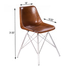Inland 18 in. Seat Height Leather and Metal Side Chair by Butler Specialty Company
