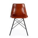 Inland 18 in. Seat Height Leather and Metal Side Chair by Butler Specialty Company