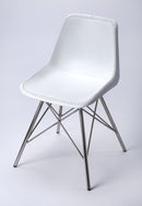 Inland 18 in. Seat Height Leather and Metal Side Chair by Butler Specialty Company