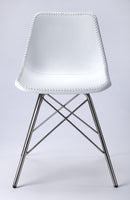 Inland 18 in. Seat Height Leather and Metal Side Chair by Butler Specialty Company