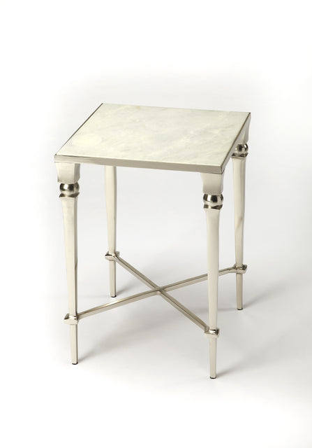 Darrieux 16 in. W Square Marble and Metal Side Table by Butler Specialty Company