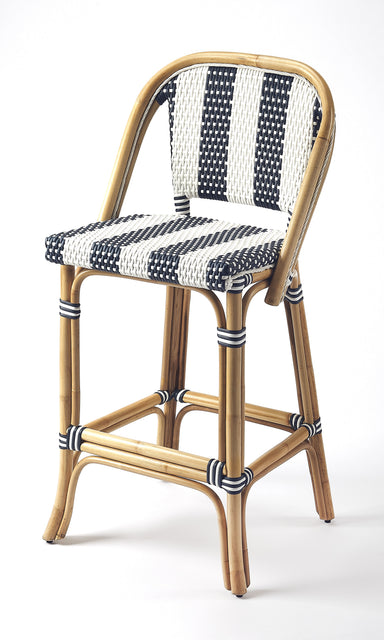 Lila Rattan 28 in. Seat Height Bar Stool with Back and Footrest by Butler Specialty Company
