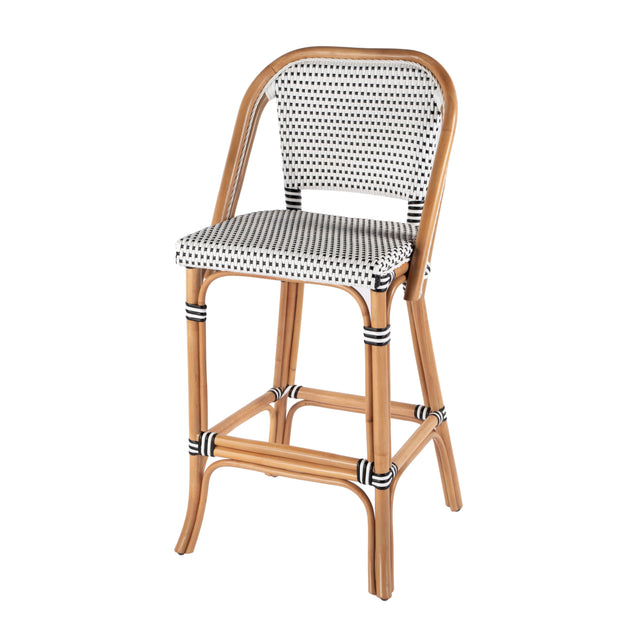 Lila Rattan 28 in. Seat Height Bar Stool with Back and Footrest by Butler Specialty Company