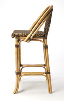 Lila Rattan 28 in. Seat Height Bar Stool with Back and Footrest by Butler Specialty Company