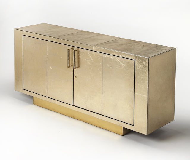 Francois 70.5 in. W Rectangular Leather Wrapped 1 Drawer 2 Door Buffet/Sideboard by Butler Specialty Company