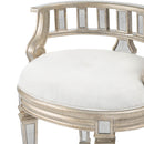 Rebecca 21 in. W Oval Wood and Antique Mirror Upholserted Vanity Stool by Butler Specialty Company