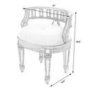 Rebecca 21 in. W Oval Wood and Antique Mirror Upholserted Vanity Stool by Butler Specialty Company
