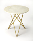 Quantum 20.5 in. W Round Marble and Metal Single Item Bunching Table by Butler Specialty Company