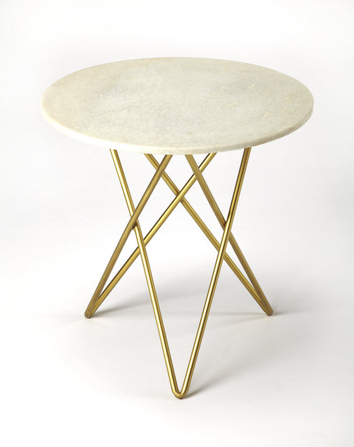 Quantum 20.5 in. W Round Marble and Metal Single Item Bunching Table by Butler Specialty Company