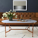 Legionary 47 in. W Oval Marble and Metal Coffee Table by Butler Specialty Company