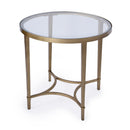 Monica 26 in. W Oval Glass and Metal End Table by Butler Specialty Company