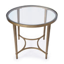 Monica 26 in. W Oval Glass and Metal End Table by Butler Specialty Company