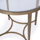 Monica 26 in. W Oval Glass and Metal End Table by Butler Specialty Company