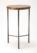 Brisbane 12 in. W Round Wood and Metal Live Edge Side Table by Butler Specialty Company