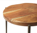 Brisbane 12 in. W Round Wood and Metal Live Edge Side Table by Butler Specialty Company