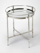 Crosby 19 in. W Round Mirrored and Metal Side Table by Butler Specialty Company