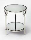 Jolene 17 in. W Round Mirrored and Metal Side Table by Butler Specialty Company