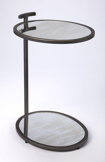 Ciro 13.5 in. W Oval Metal and Mirrored Side Table by Butler Specialty Company