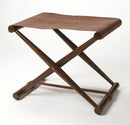 Sutton 23.5 in. W Rectangular Leather and Wood Folding Accent Stool by Butler Specialty Company