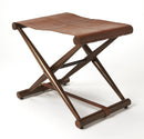 Sutton 23.5 in. W Rectangular Leather and Wood Folding Accent Stool by Butler Specialty Company