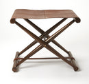 Sutton 23.5 in. W Rectangular Leather and Wood Folding Accent Stool by Butler Specialty Company