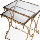 Beverly Rectangular Glass and Metal Set of 2 Nesting Tables by Butler Specialty Company