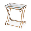 Beverly Rectangular Glass and Metal Set of 2 Nesting Tables by Butler Specialty Company