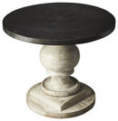 Pompei 36 in. W Round Metal and Wood Pedestal Foyer Table by Butler Specialty Company