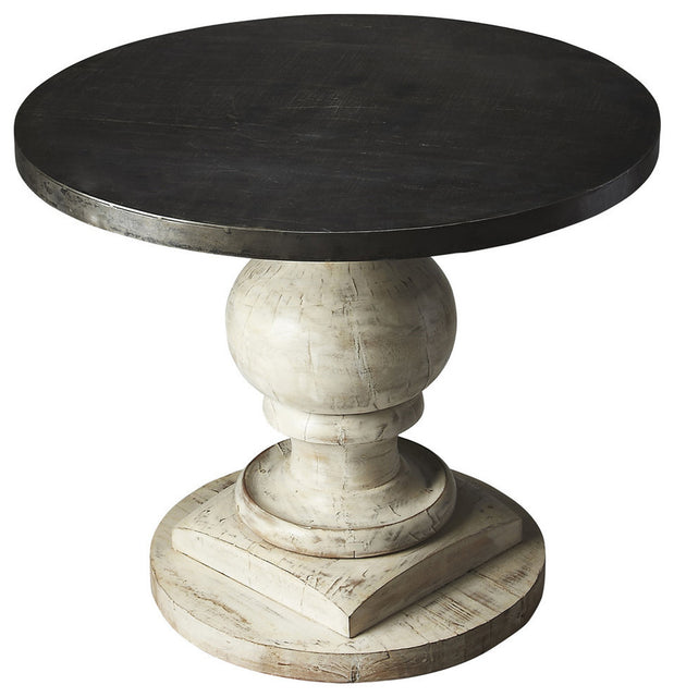 Pompei 36 in. W Round Metal and Wood Pedestal Foyer Table by Butler Specialty Company