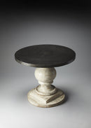 Pompei 36 in. W Round Metal and Wood Pedestal Foyer Table by Butler Specialty Company