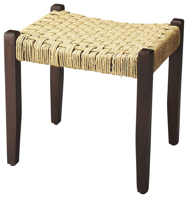 Garner 19.5 in. W Rectangular Woven Jute and Wood Accent Stool by Butler Specialty Company
