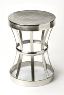 Broussard 16 in. W Round Metal Industrial Chic Hourglass Shaped Side Table by Butler Specialty Company