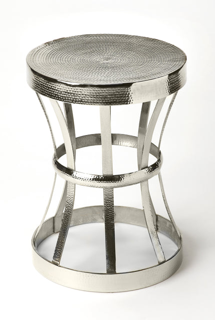 Broussard 16 in. W Round Metal Industrial Chic Hourglass Shaped Side Table by Butler Specialty Company