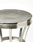 Broussard 16 in. W Round Metal Industrial Chic Hourglass Shaped Side Table by Butler Specialty Company