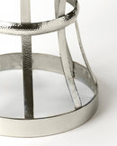 Broussard 16 in. W Round Metal Industrial Chic Hourglass Shaped Side Table by Butler Specialty Company