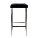 Maxwell 32 in. Seat Height Leather and Metal Square Seat Backless Bar Stool by Butler Specialty Company