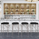 Maxwell 32 in. Seat Height Leather and Metal Square Seat Backless Bar Stool by Butler Specialty Company