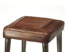 Maxwell 32 in. Seat Height Leather and Metal Square Seat Backless Bar Stool by Butler Specialty Company