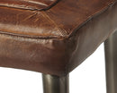Maxwell 32 in. Seat Height Leather and Metal Square Seat Backless Bar Stool by Butler Specialty Company