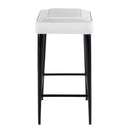 Maxwell 32 in. Seat Height Leather and Metal Square Seat Backless Bar Stool by Butler Specialty Company