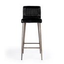 Maxwell 32 in. Seat Height Leather and Iron Bar Height Stool with Back by Butler Specialty Company