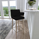 Maxwell 32 in. Seat Height Leather and Iron Bar Height Stool with Back by Butler Specialty Company