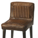 Maxwell 32 in. Seat Height Leather and Iron Bar Height Stool with Back by Butler Specialty Company
