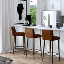 Maxwell 32 in. Seat Height Leather and Iron Bar Height Stool with Back by Butler Specialty Company