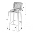 Maxwell 32 in. Seat Height Leather and Iron Bar Height Stool with Back by Butler Specialty Company