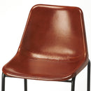 Myles 28 in. Seat Height Leather and Metal Bar Stool with Back by Butler Specialty Company