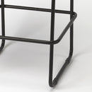 Myles 28 in. Seat Height Leather and Metal Bar Stool with Back by Butler Specialty Company