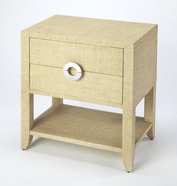 Amelle 24 in. W Rectangular Raffia 2 Drawer Nightstand with Lower Open Shelf by Butler Specialty Company