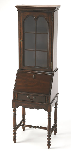 Newlark 20 in. W Rectangular Wood and Glass Traditional 2 Drawer 1 Door Secretary by Butler Specialty Company
