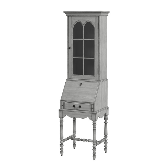 Newlark 20 in. W Rectangular Wood and Glass Traditional 2 Drawer 1 Door Secretary by Butler Specialty Company